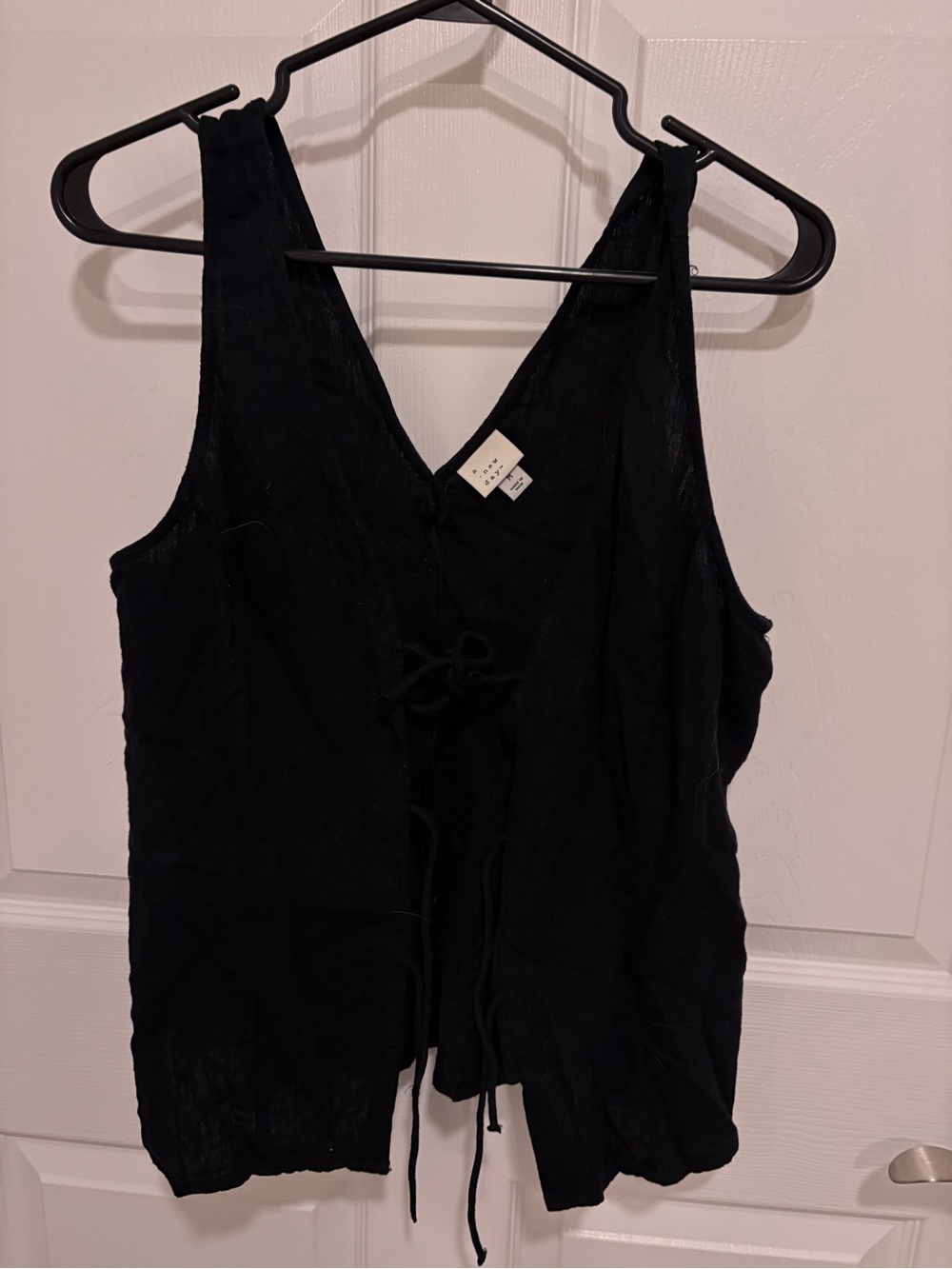 a new day Black Tie-Front Sleeveless Camisole